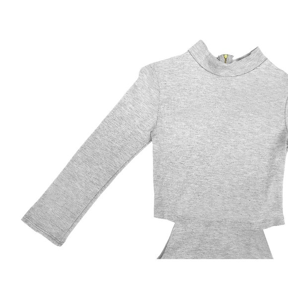 NWOT Light Gray Heather Casual Sexy Open Hip ¾ Sleeve Charlotte Russe Dress XS/S - Picture 5 of 10